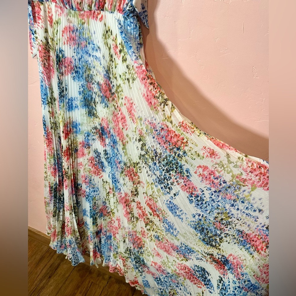 As It May Floral Maxi Dress - Pink, Blue, Green Size 4 - Picture 4 of 7